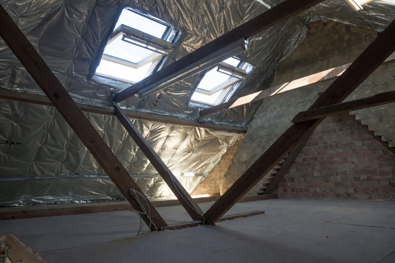 Attic insulation installation